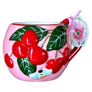 Blue Sky Clayworks Cherry Mug by designer Heather Goldminc